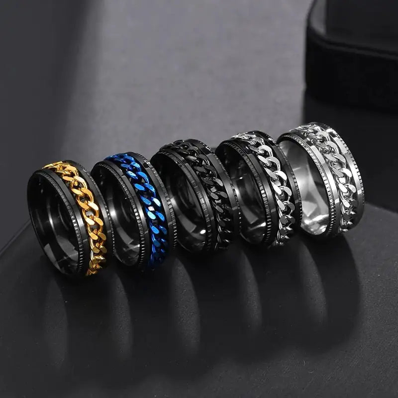 Rotatable Chain Fidget Ring